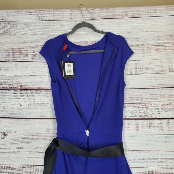 Narcisco Rodriguez Color Block Tiered Twee Dress Stretchy Silky Knit NWT Size XS - Picture 9 of 14